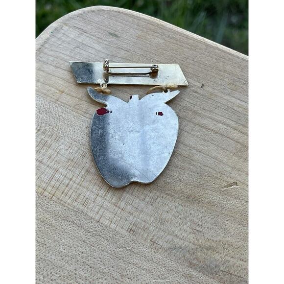 Vintage Lions Club Lapel Pin Apalachin Lions Club We Serve 1956-1981 Apple - Picture 2 of 6